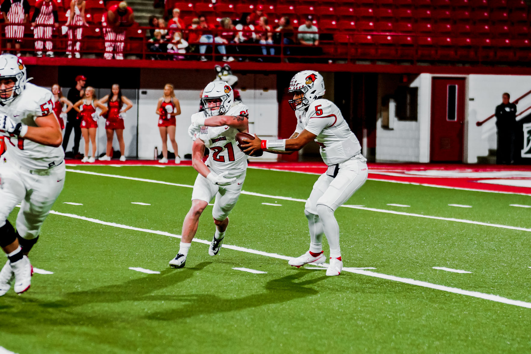 Jefferson handing to Mueller vs. South Dakota